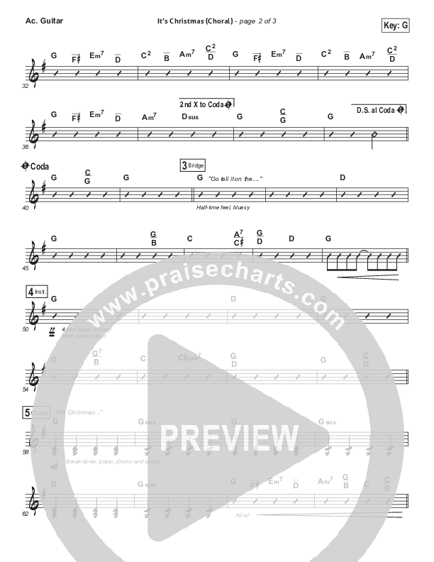 It's Christmas (Choral Anthem SATB) Acoustic Guitar (Chris Tomlin / Arr. Luke Gambill)