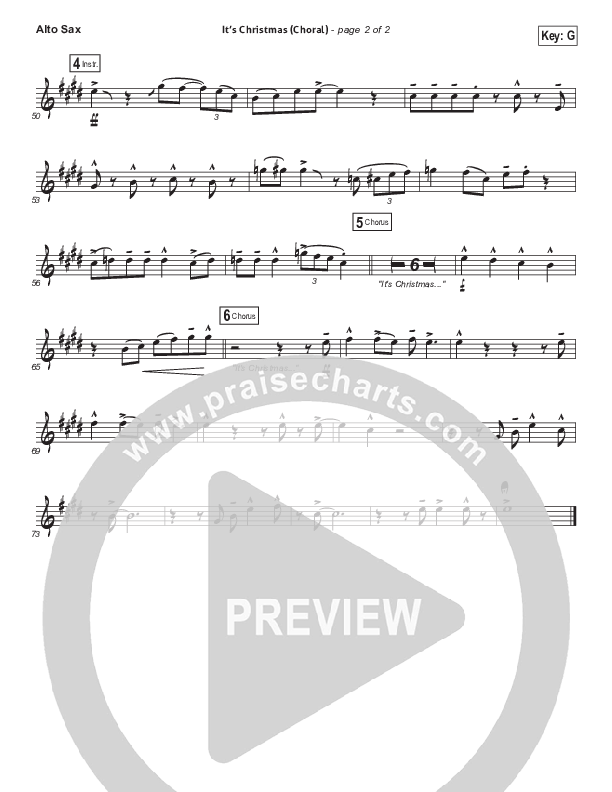 It's Christmas (Choral Anthem SATB) Alto Sax (Chris Tomlin / Arr. Luke Gambill)