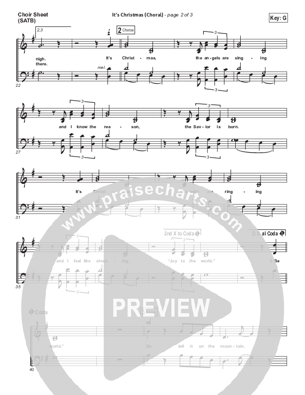 It's Christmas (Choral Anthem SATB) Choir Sheet (SATB) (Chris Tomlin / Arr. Luke Gambill)