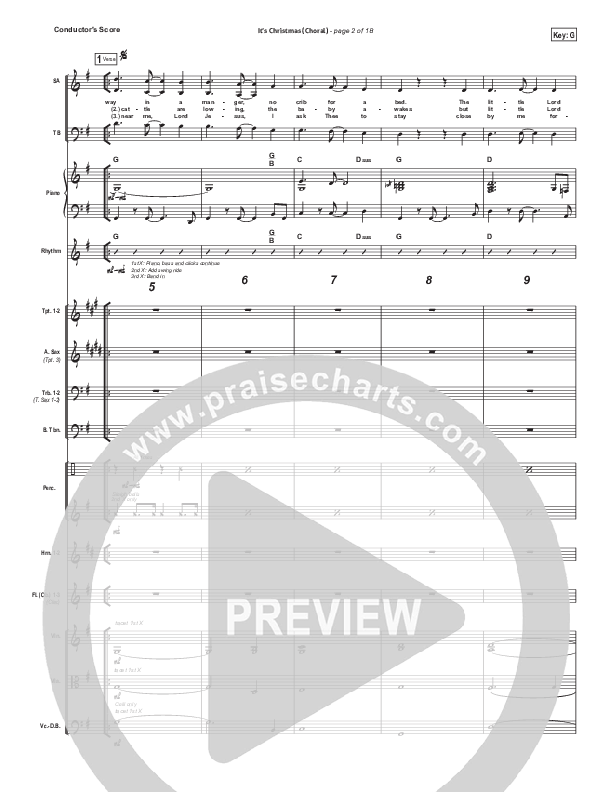It's Christmas (Choral Anthem SATB) Conductor's Score (Chris Tomlin / Arr. Luke Gambill)
