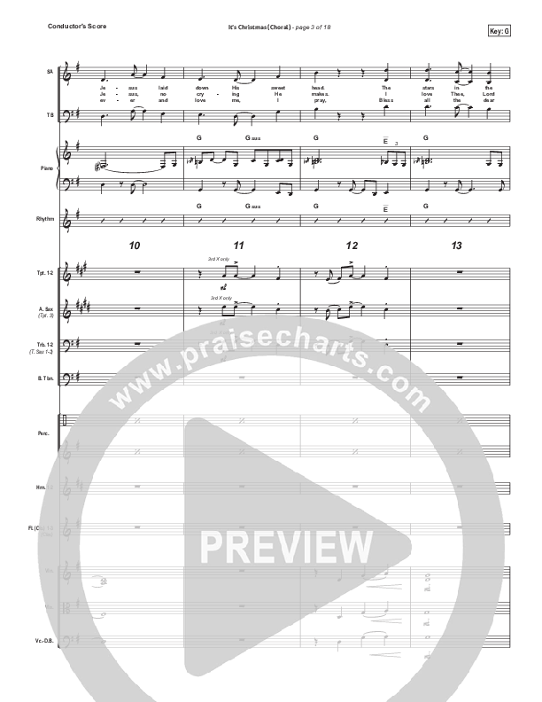 It's Christmas (Choral Anthem SATB) Conductor's Score (Chris Tomlin / Arr. Luke Gambill)