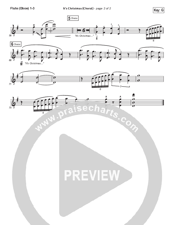 It's Christmas (Choral Anthem SATB) Flute/Oboe 1/2/3 (Chris Tomlin / Arr. Luke Gambill)