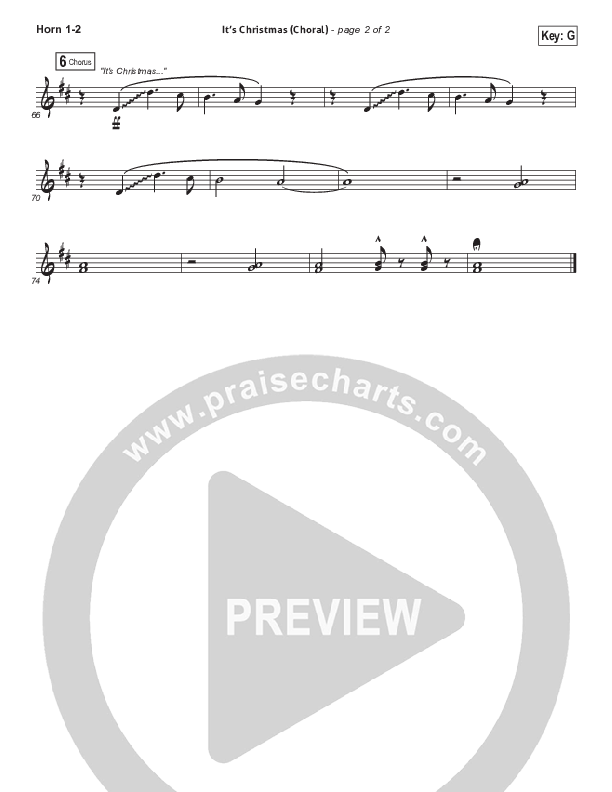 It's Christmas (Choral Anthem SATB) French Horn 1/2 (Chris Tomlin / Arr. Luke Gambill)