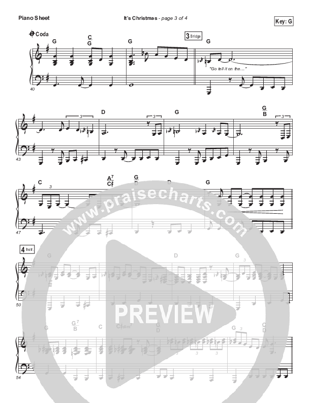 It's Christmas (Choral Anthem SATB) Piano Sheet (Chris Tomlin / Arr. Luke Gambill)