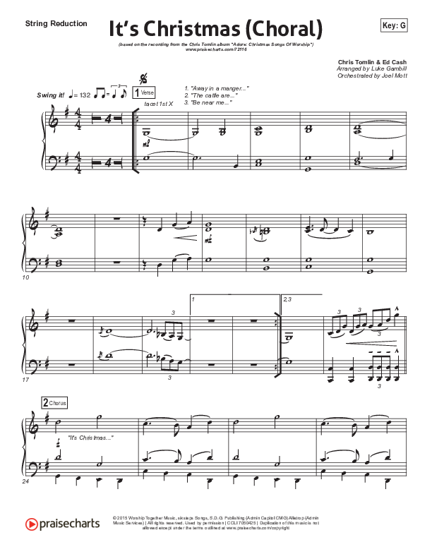 It's Christmas (Choral Anthem SATB) String Pack (Chris Tomlin / Arr. Luke Gambill)