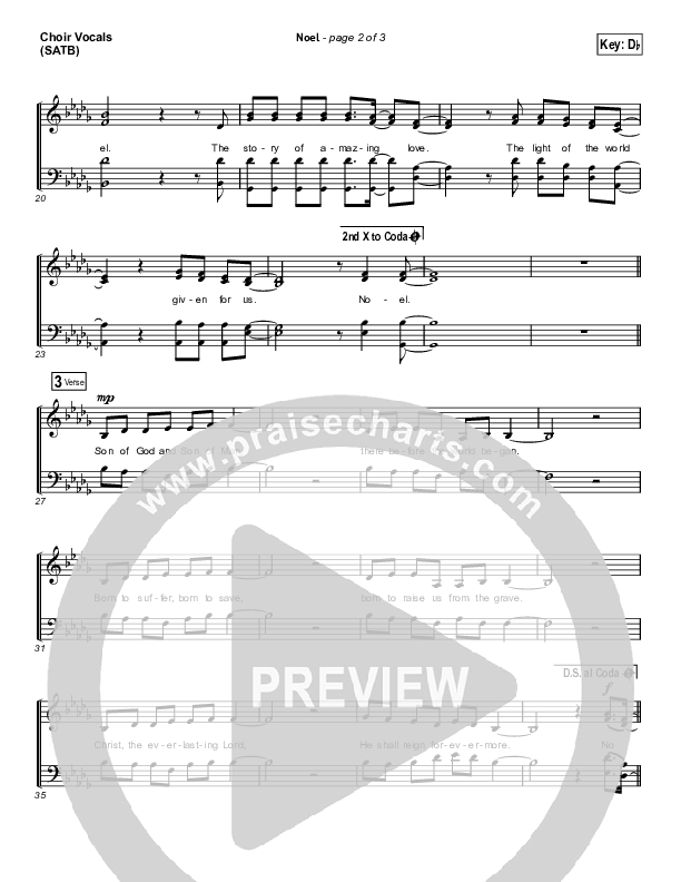 Noel (Choral Anthem SATB) Choir Sheet (SATB) (Lauren Daigle / Arr. Luke Gambill)