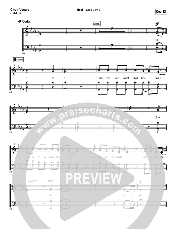 Noel (Choral Anthem SATB) Choir Sheet (SATB) (Lauren Daigle / Arr. Luke Gambill)