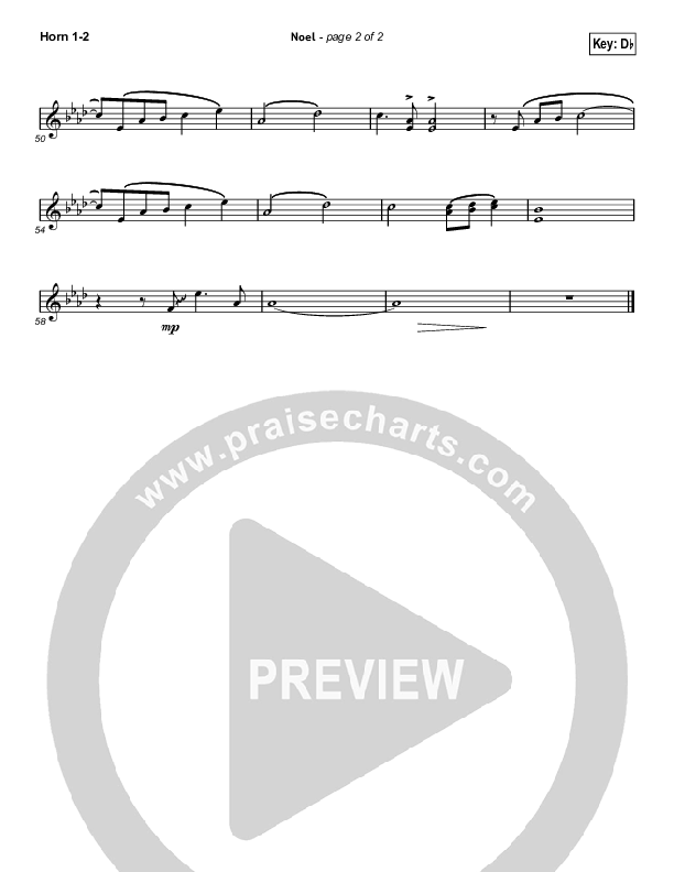 Noel (Choral Anthem SATB) French Horn 1,2 (Lauren Daigle / Arr. Luke Gambill)