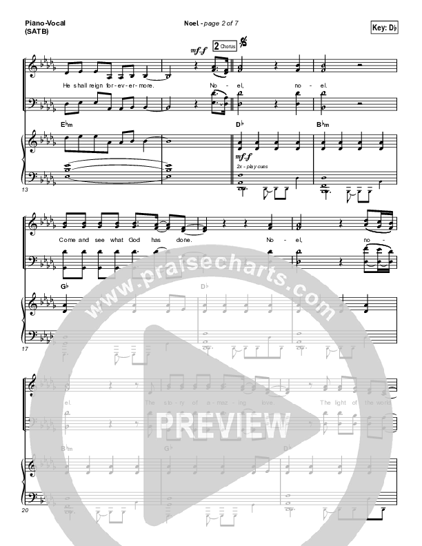 Noel (Choral Anthem SATB) Piano/Vocal (SATB) (Lauren Daigle / Arr. Luke Gambill)