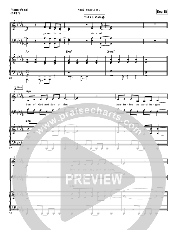 Noel (Choral Anthem SATB) Piano/Vocal Pack (Lauren Daigle / Arr. Luke Gambill)