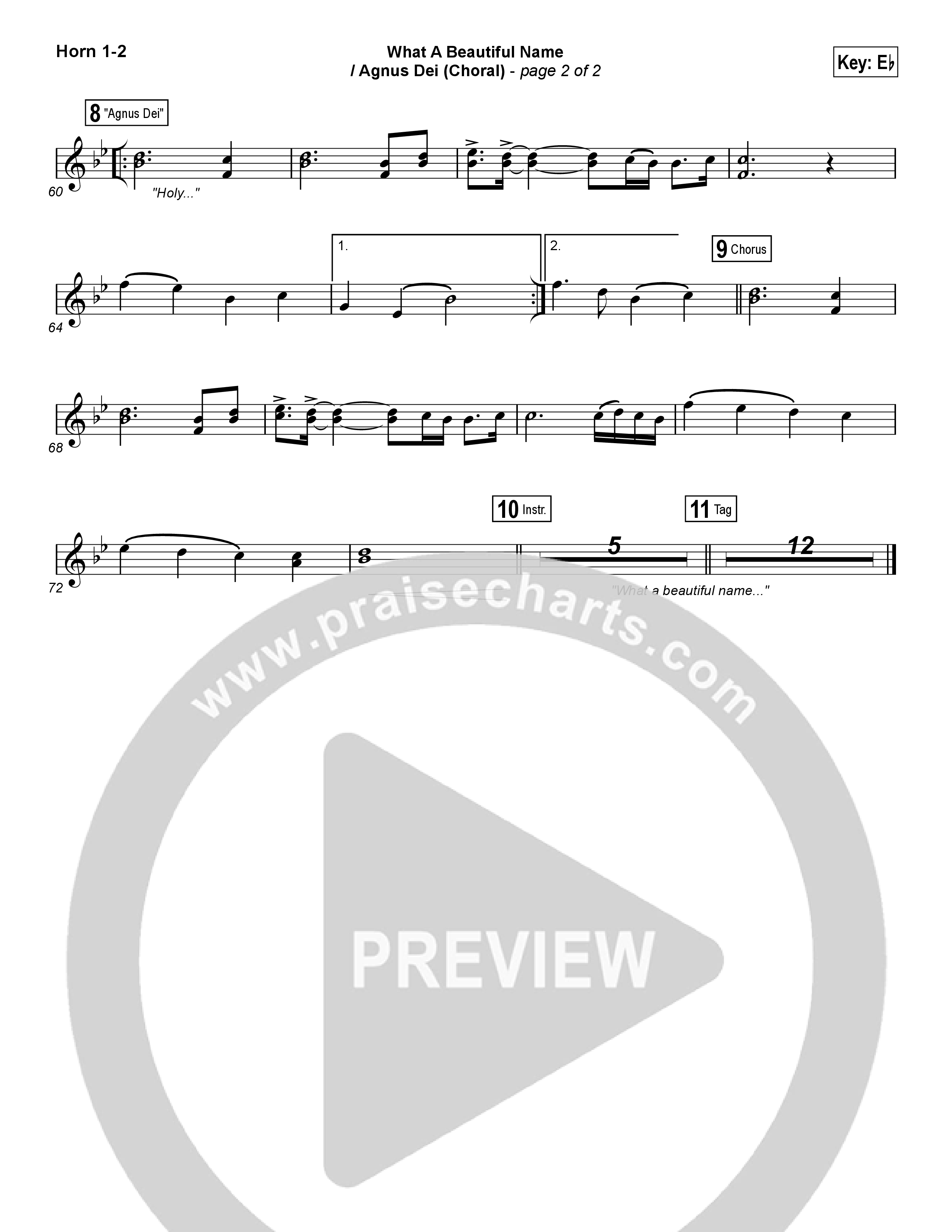 What A Beautiful Name / Agnus Dei (Medley) (Choral Anthem SATB) Brass Pack (Travis Cottrell / Arr. Luke Gambill)