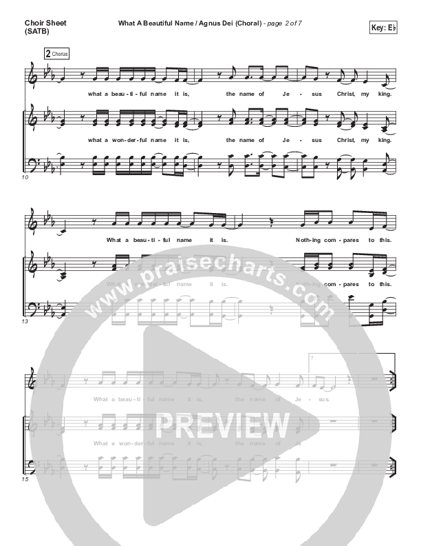 What A Beautiful Name / Agnus Dei (Medley) (Choral Anthem SATB) Choir Sheet (SATB) (Travis Cottrell / Arr. Luke Gambill)