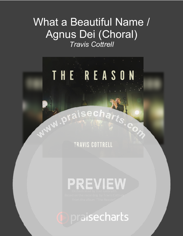 What A Beautiful Name / Agnus Dei (Medley) (Choral Anthem SATB) Cover Sheet (Travis Cottrell / Arr. Luke Gambill)