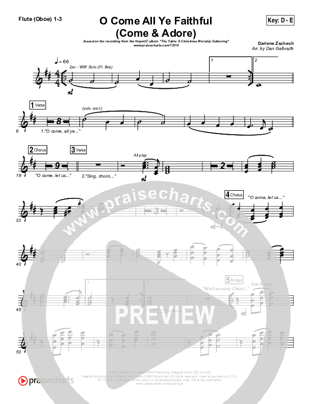 O Come All Ye Faithful (Come And Adore) Wind Pack (Darlene Zschech / HopeUC)