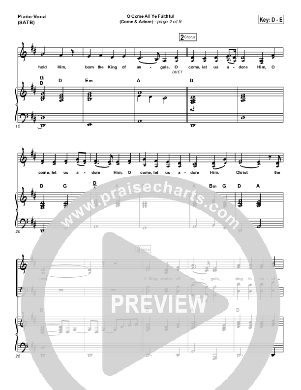 O Come All Ye Faithful (Come And Adore) Piano/Vocal Pack (Darlene Zschech / HopeUC)