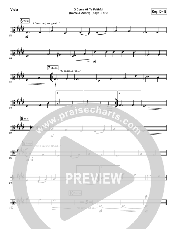 O Come All Ye Faithful (Come And Adore) Viola (Darlene Zschech / HopeUC)