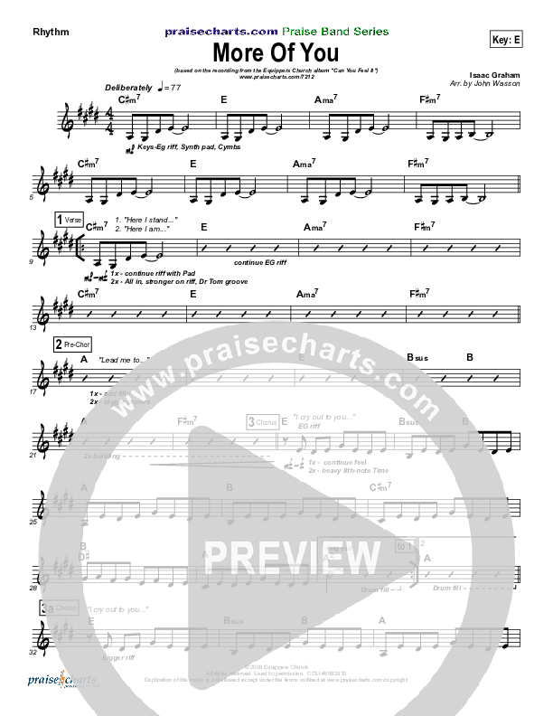 More Of You Rhythm Chart (Equippers Church)