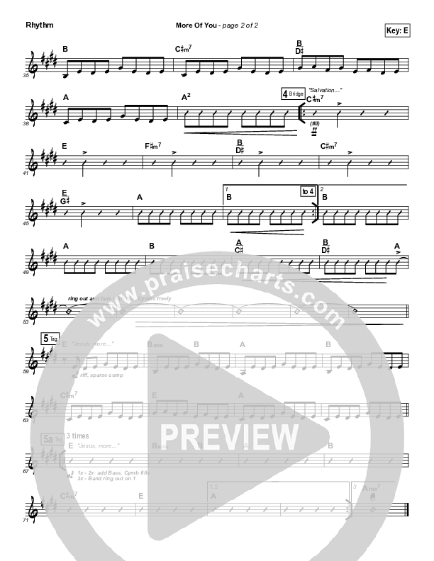 More Of You Rhythm Chart (Equippers Church)