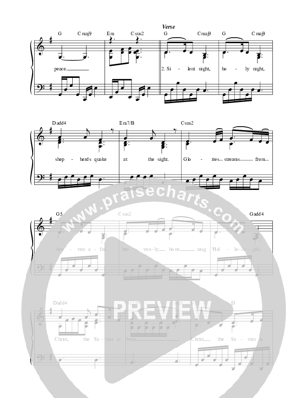 Silent Night Choir Sheet (SATB) (Darlene Zschech / HopeUC)