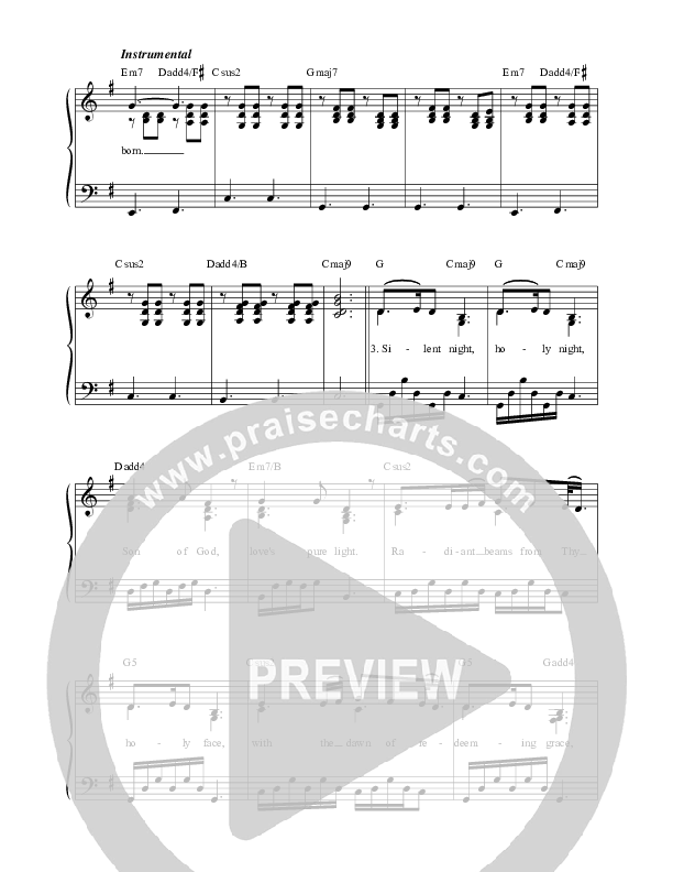 Silent Night Choir Sheet (SATB) (Darlene Zschech / HopeUC)