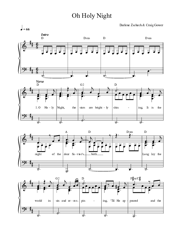 O Holy Night Choir Sheet (SATB) (Darlene Zschech / HopeUC)