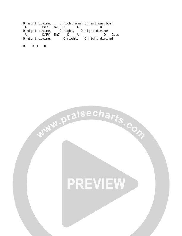 O Holy Night Chord Chart (Darlene Zschech / HopeUC)