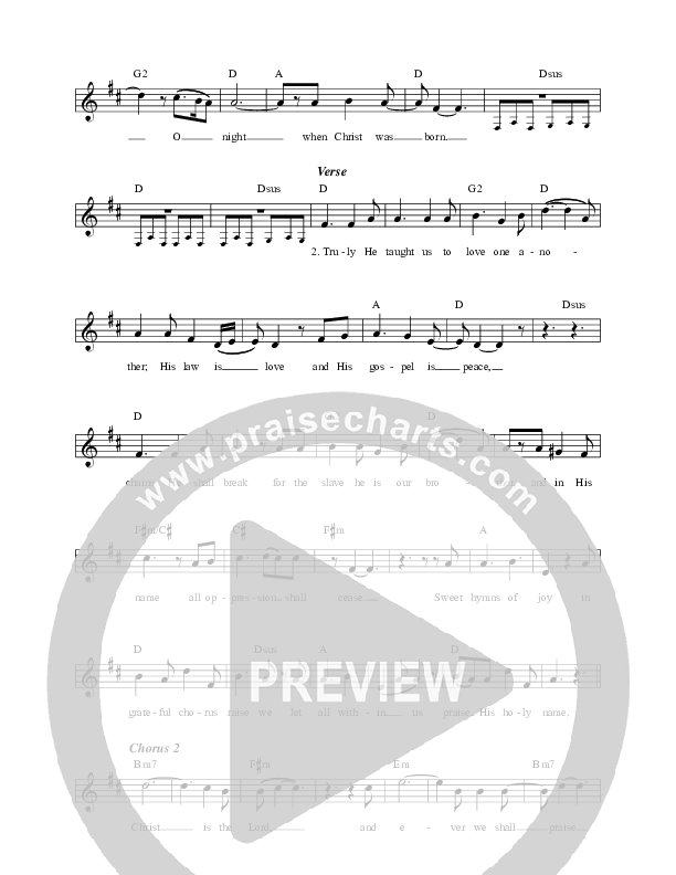O Holy Night Lead Sheet (Darlene Zschech / HopeUC)