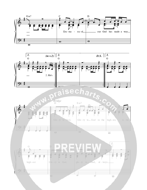 Emmanuel (Glory To God) Choir Sheet (SATB) (Darlene Zschech / HopeUC)