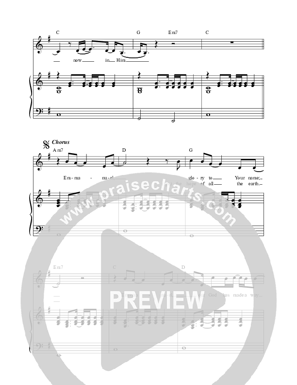 Emmanuel (Glory To God) Piano/Vocal (Darlene Zschech / HopeUC)