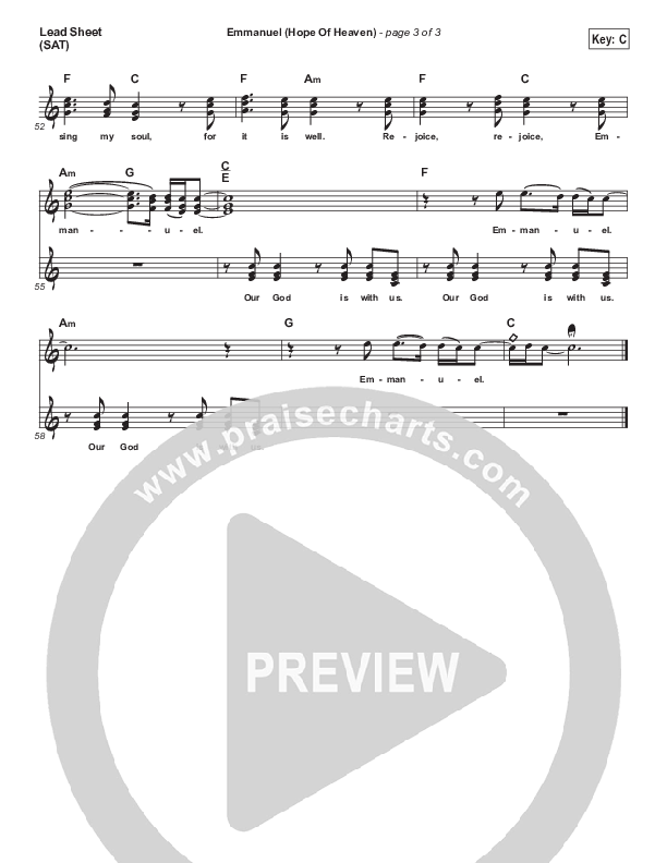 Emmanuel (Hope Of Heaven) Lead (SAT) (North Point Worship)