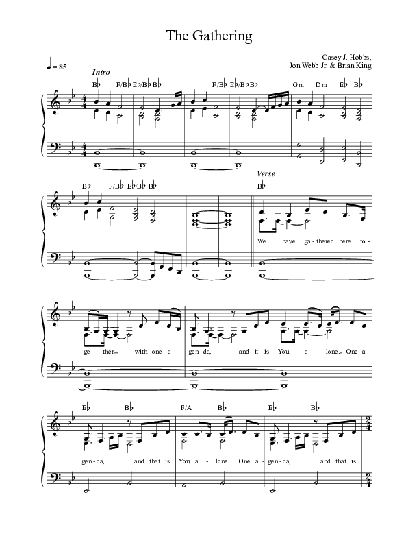 The Gathering Choir Sheet (SATB) (Casey J)