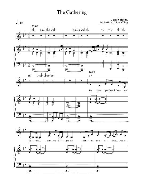 The Gathering Piano/Choir (SATB) (Casey J)