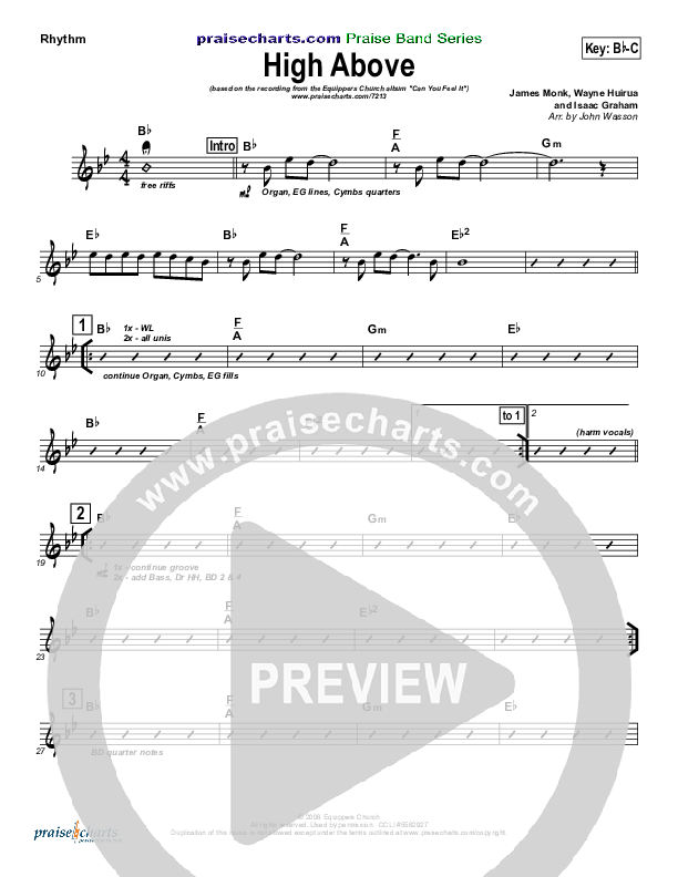 High Above Rhythm Chart (Equippers Church)