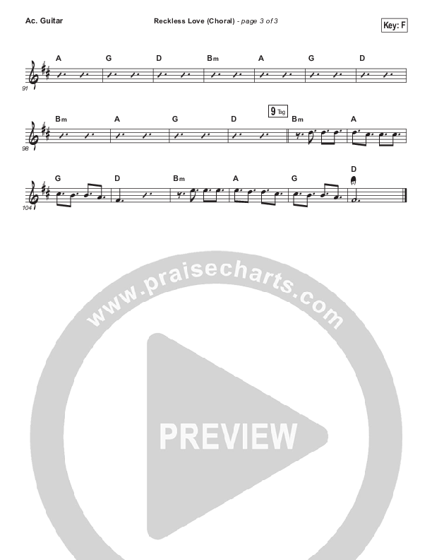 Reckless Love (Choral Anthem SATB) Acoustic Guitar (Bethel Music / Cory Asbury / Arr. Luke Gambill)