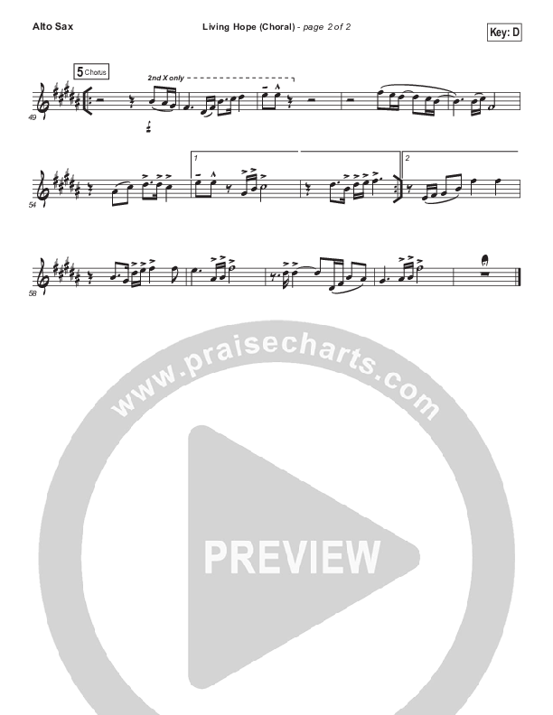 Living Hope (Choral Anthem SATB) Alto Sax (Phil Wickham / Arr. Luke Gambill)
