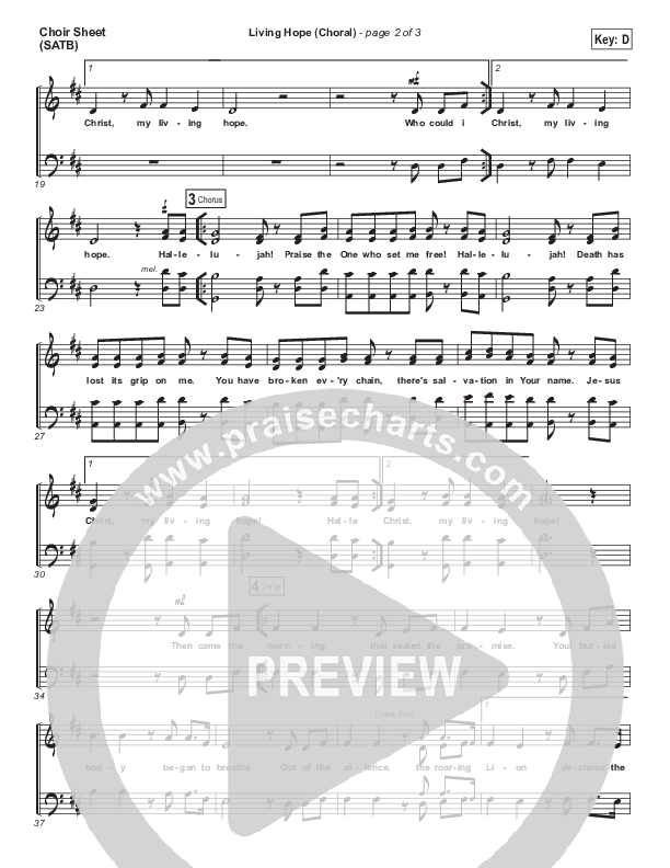Living Hope (Choral Anthem SATB) Choir Vocals (SATB) (Phil Wickham / Arr. Luke Gambill)