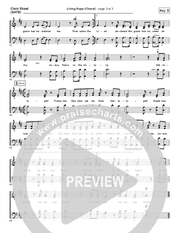 Living Hope (Choral Anthem SATB) Choir Sheet (SATB) (Phil Wickham / Arr. Luke Gambill)
