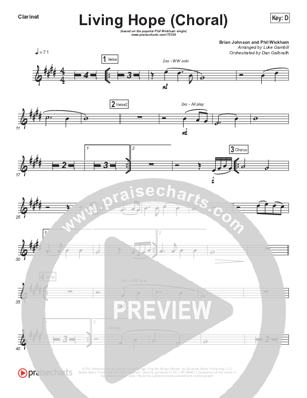 Living Hope (Choral Anthem SATB) Wind Pack (Phil Wickham / Arr. Luke Gambill)