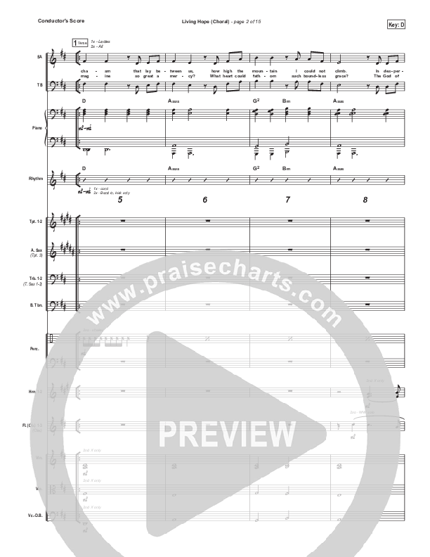 Living Hope (Choral Anthem SATB) Conductor's Score (Phil Wickham / Arr. Luke Gambill)
