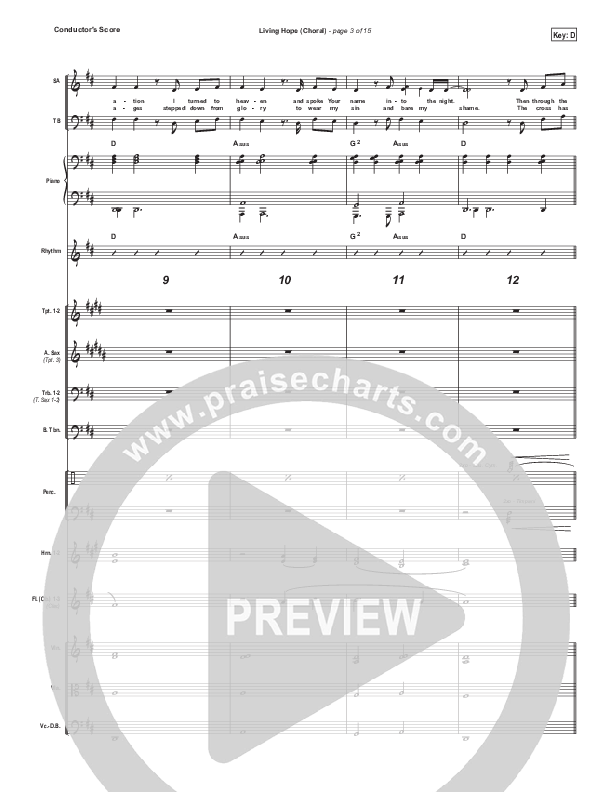 Living Hope (Choral Anthem SATB) Conductor's Score (Phil Wickham / Arr. Luke Gambill)
