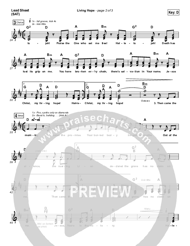 Living Hope (Choral Anthem SATB) Lead Sheet (SAT) (Phil Wickham / Arr. Luke Gambill)