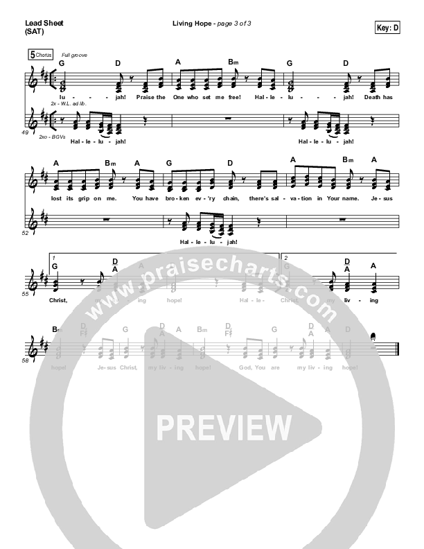Living Hope (Choral Anthem SATB) Lead Sheet (SAT) (Phil Wickham / Arr. Luke Gambill)