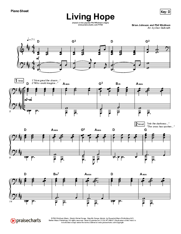 Living Hope (Choral Anthem SATB) Piano Sheet (Phil Wickham / Arr. Luke Gambill)