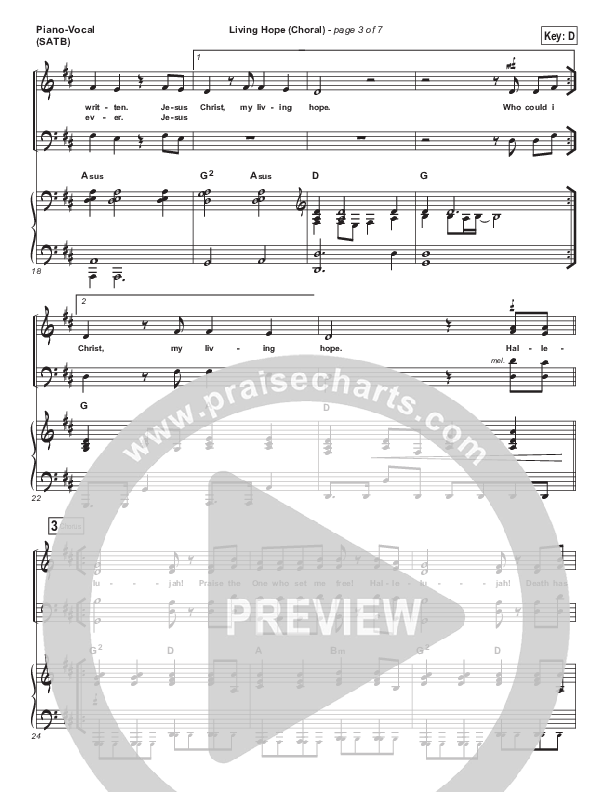 Living Hope (Choral Anthem SATB) Piano/Vocal (SATB) (Phil Wickham / Arr. Luke Gambill)