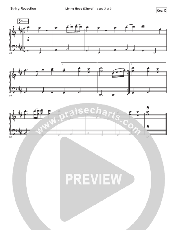 Living Hope (Choral Anthem SATB) String Pack (Phil Wickham / Arr. Luke Gambill)
