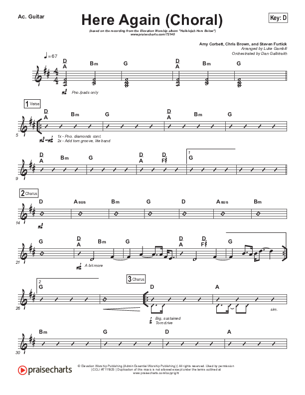 Here Again (Choral Anthem SATB) Acoustic Guitar (Elevation Worship / Arr. Luke Gambill)