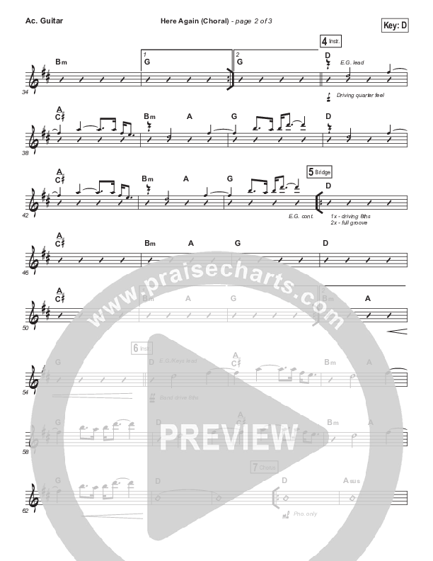 Here Again (Choral Anthem SATB) Acoustic Guitar (Elevation Worship / Arr. Luke Gambill)