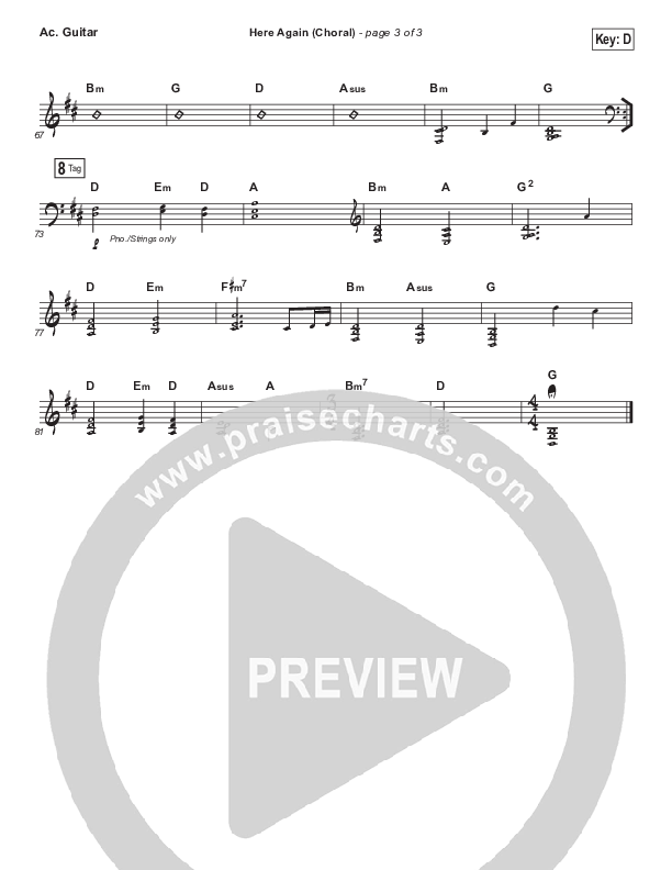 Here Again (Choral Anthem SATB) Acoustic Guitar (Elevation Worship / Arr. Luke Gambill)