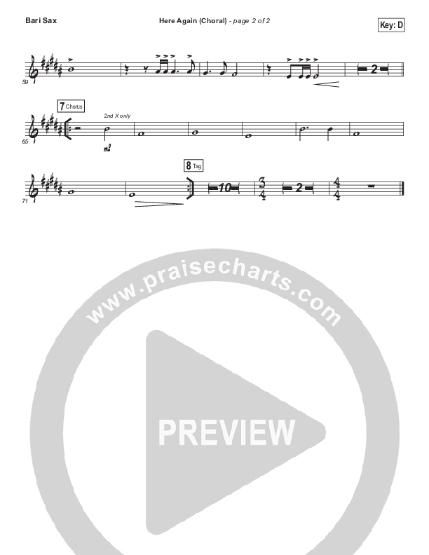 Here Again (Choral Anthem SATB) Bari Sax (Elevation Worship / Arr. Luke Gambill)