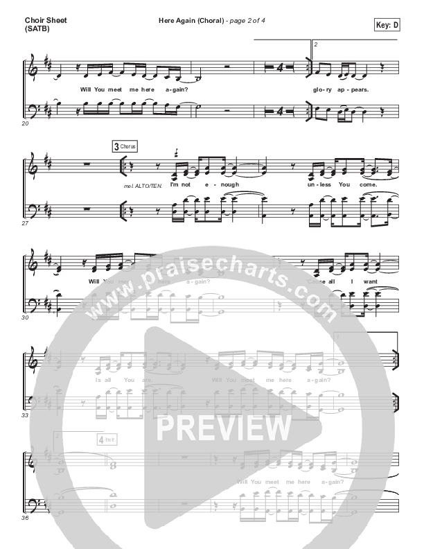 Here Again (Choral Anthem SATB) Choir Sheet (SATB) (Elevation Worship / Arr. Luke Gambill)